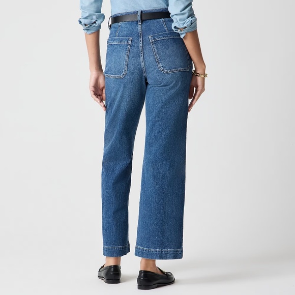 J.Crew Wide-leg Cropped Utility Jean in All-Day Stretch - Picture 2 of 4